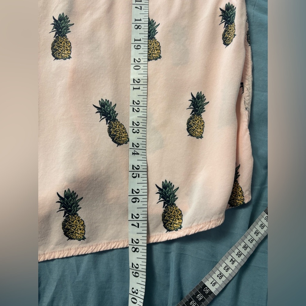 Pineapple Print Pink Viscose Shirt - Picture 7 of 8